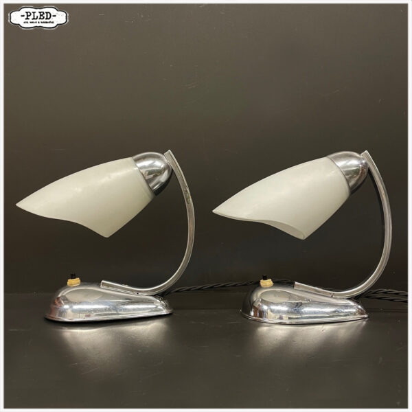 Twee streamline design bedlampjes, jaren veertig, Zukov - Afbeelding 4