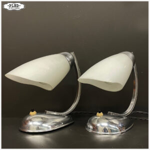 Twee streamline design bedlampjes, jaren veertig, Zukov