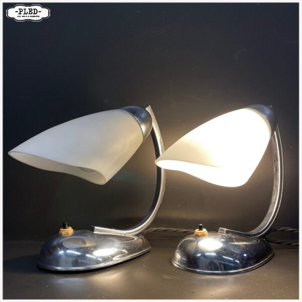 Twee streamline design bedlampjes, jaren veertig, Zukov - Afbeelding 2