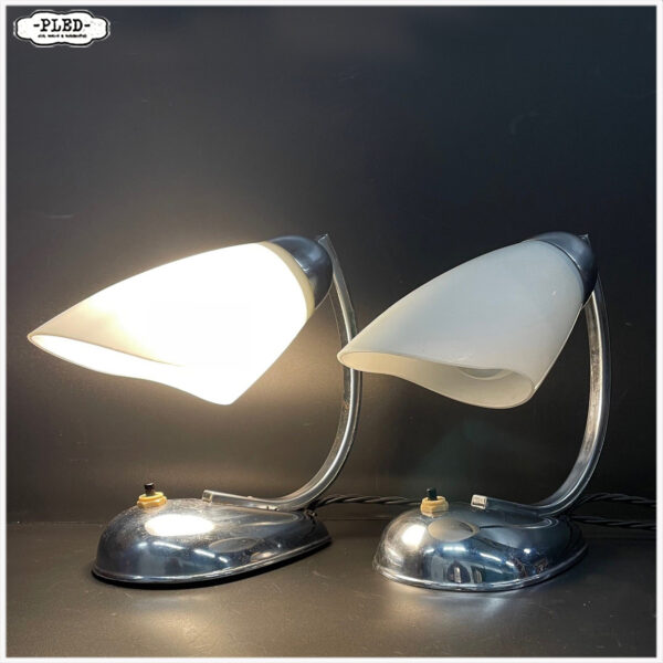 Twee streamline design bedlampjes, jaren veertig, Zukov - Afbeelding 3