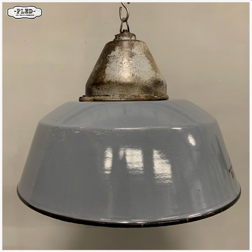 Blauw geëmailleerde industriële hanglamp - Afbeelding 2