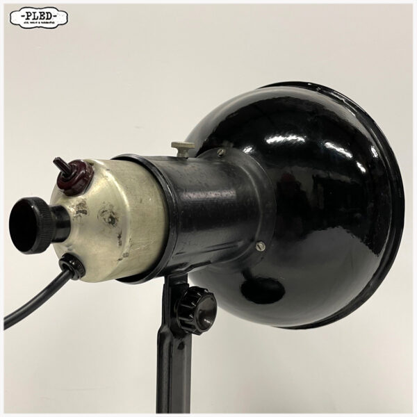 Oude werkplaatslamp met geëmailleerde kap en verstelbare fitting - Afbeelding 13