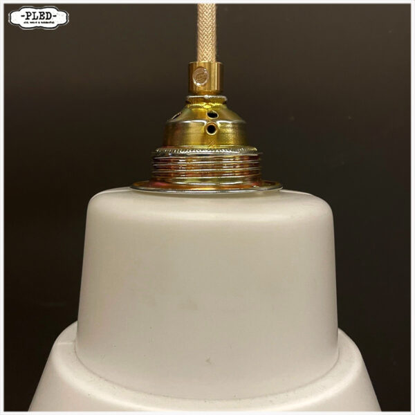 Oude art deco hanglamp, opaline glas - Afbeelding 5