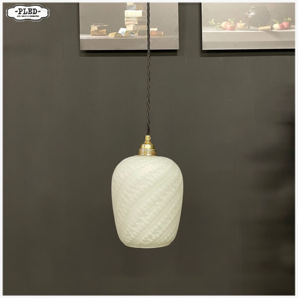 Opaline hanglamp met messing fitting en snoer - Afbeelding 4