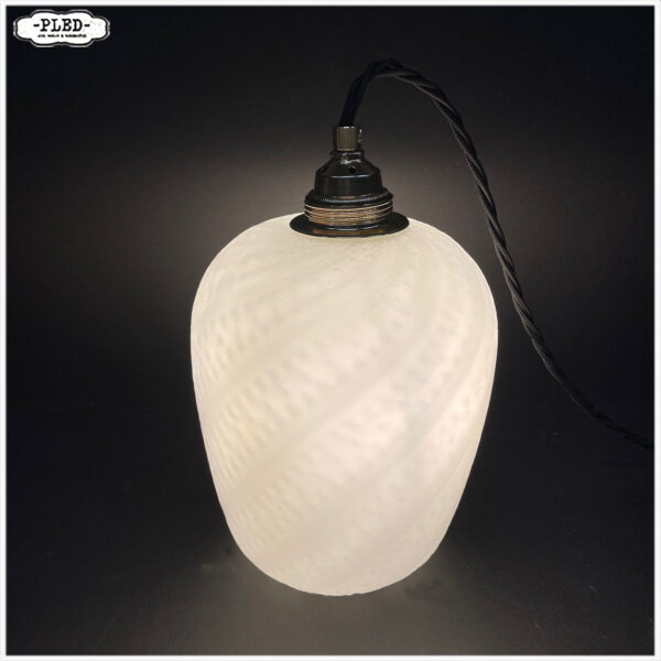 Opaline hanglamp met messing fitting en snoer - Afbeelding 3