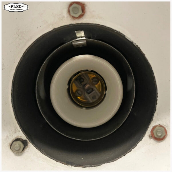 Oude werkplaatslamp met geëmailleerde kap en verstelbare fitting - Afbeelding 18