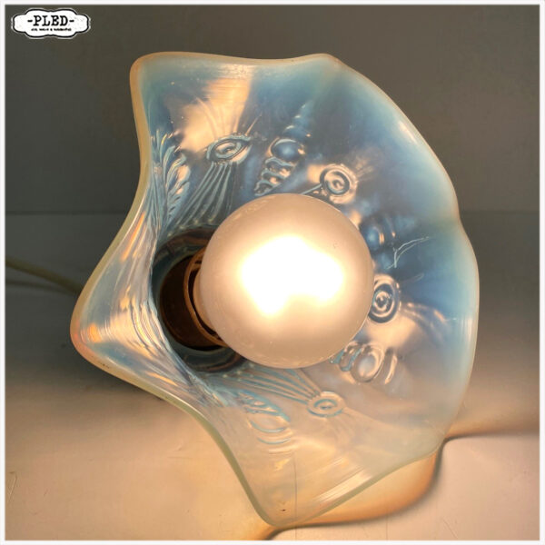 Elegant, oud, glazen hanglampje met messing fitting - Afbeelding 5
