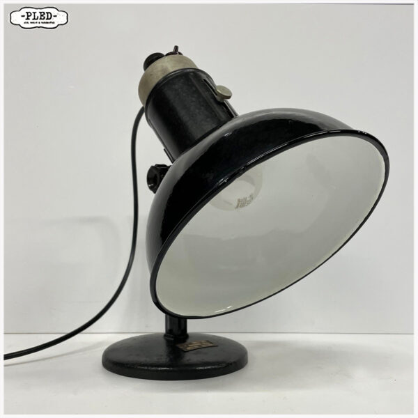 Oude werkplaatslamp met geëmailleerde kap en verstelbare fitting - Afbeelding 6