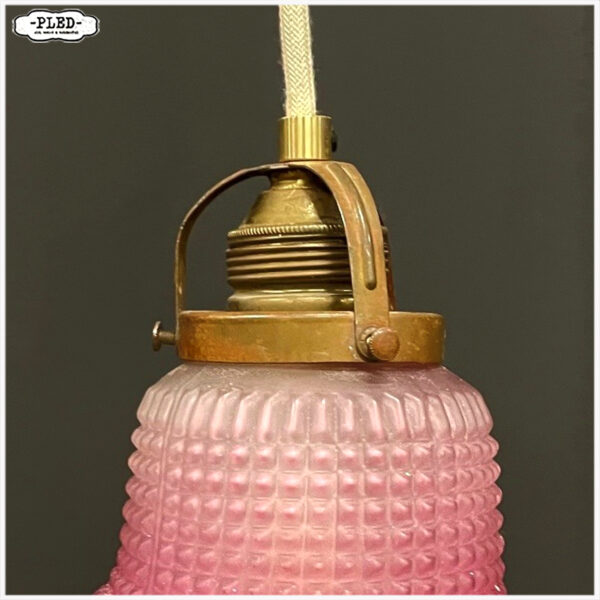 Vintage hanglampje met roze glas - Afbeelding 5