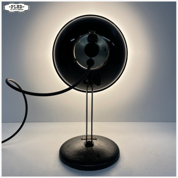 Oude werkplaatslamp met geëmailleerde kap en verstelbare fitting - Afbeelding 8