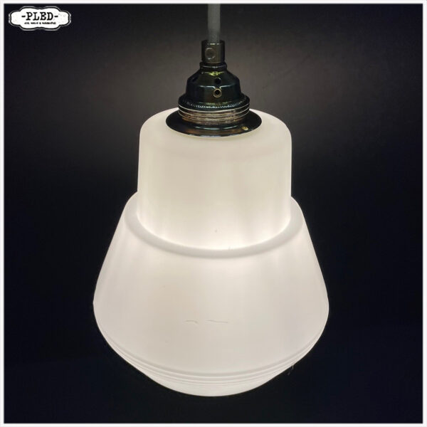 Oude art deco hanglamp, opaline glas - Afbeelding 3