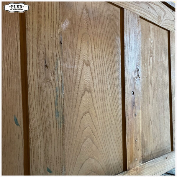 Antiek, eikenhouten dressoir / roldeurkast met vakken - Afbeelding 23