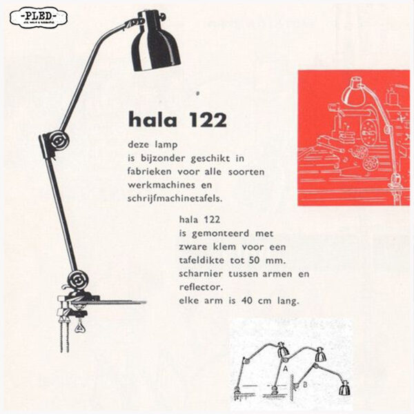 Oude (werk)tafellamp van Hala, model 122 - Afbeelding 18