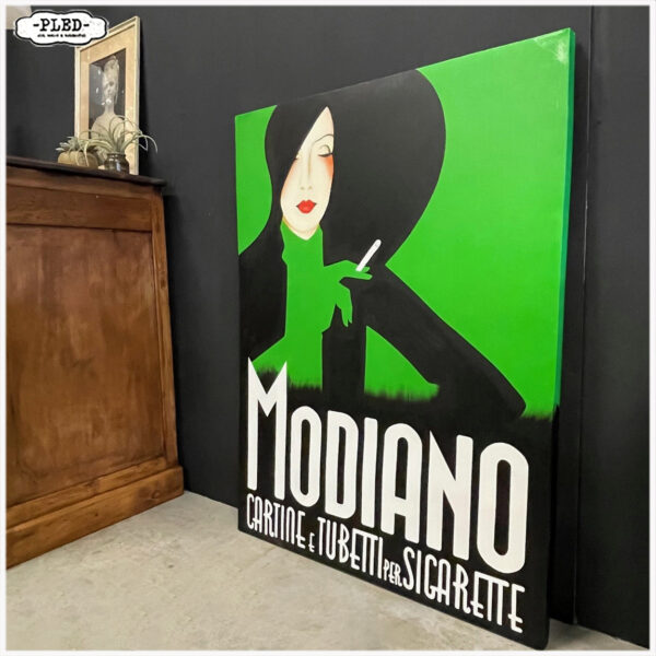 Vintage sigarettenreclame op geschilderd doek - Afbeelding 3