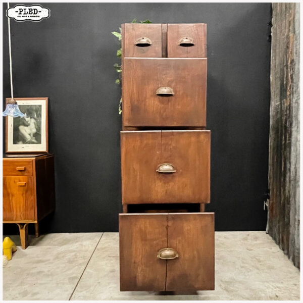 Oude houten archiefkast / ladekast - Afbeelding 3