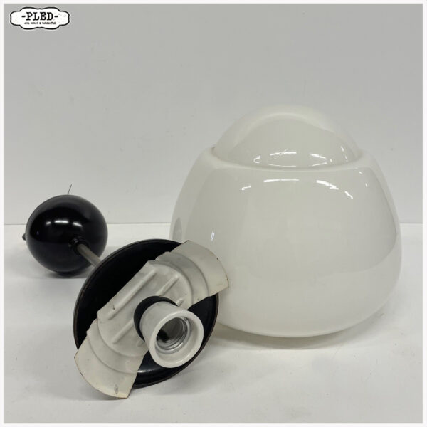 art deco opaline plafondlamp (middel groot) - Afbeelding 10