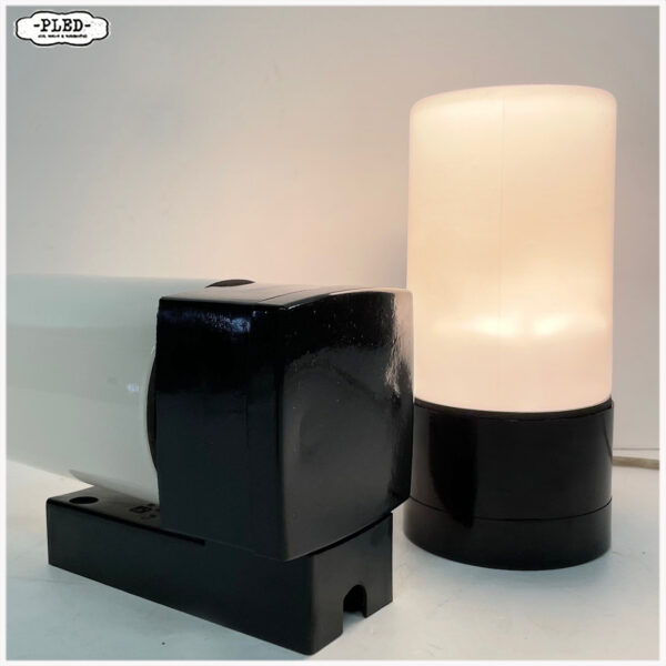 Vintage bakelieten wandlamp / badkamerlamp met opaline glas - Afbeelding 6