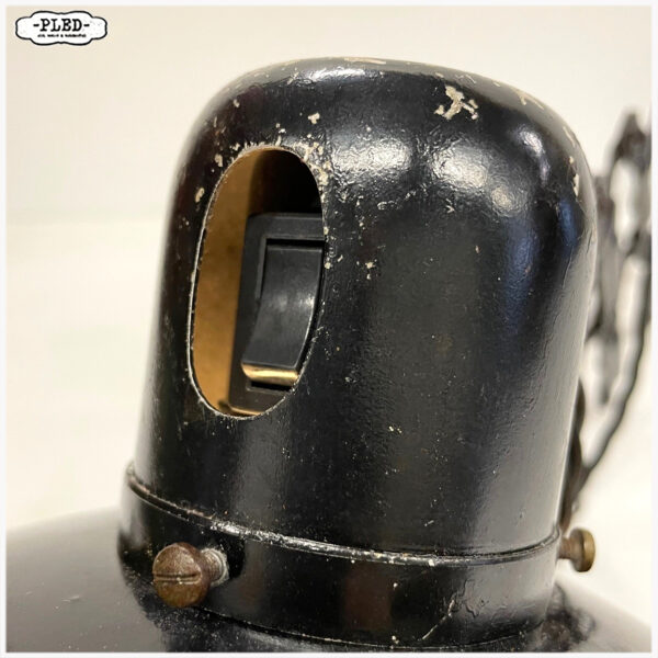 Oude industriële schaarlamp met geëmailleerde kap - Afbeelding 16