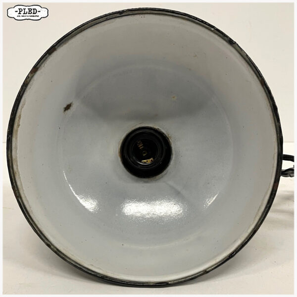Oude industriële schaarlamp met geëmailleerde kap - Afbeelding 14