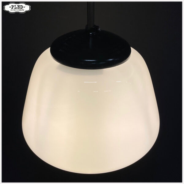 art deco opaline plafondlamp (middel groot) - Afbeelding 3