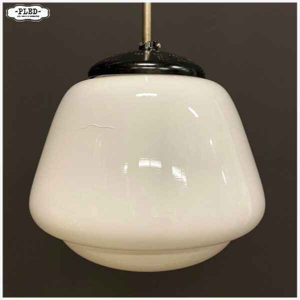 art deco opaline plafondlamp (middel groot) - Afbeelding 4