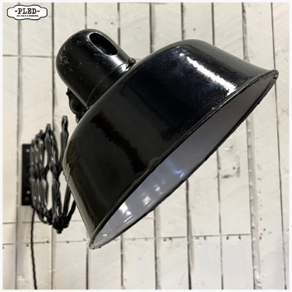 Oude industriële schaarlamp met geëmailleerde kap - Afbeelding 10