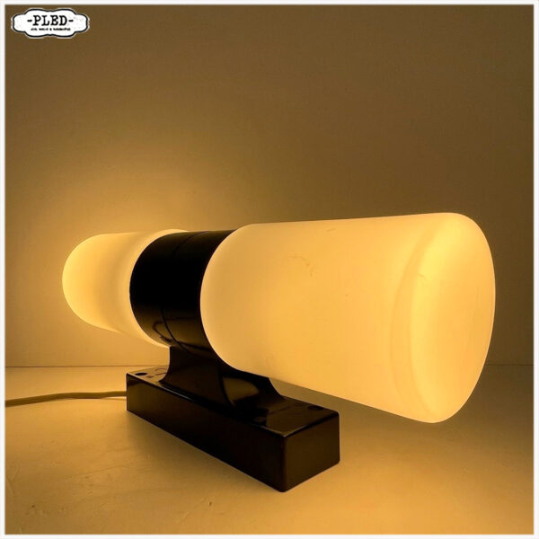 Vintage bakelieten wandlamp met melkglas - Afbeelding 4