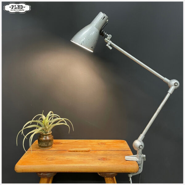 Franse Lumina atelierlamp, met tafelklem - Afbeelding 2