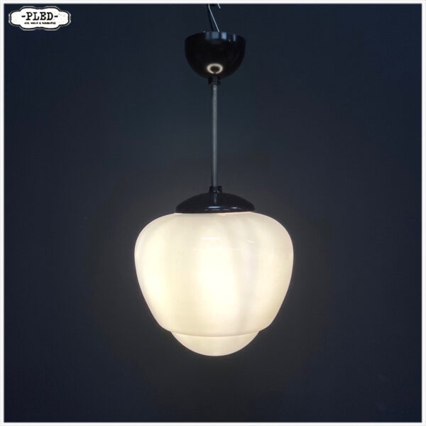 art deco opaline plafondlamp (middel groot) - Afbeelding 2