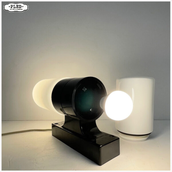 Vintage bakelieten wandlamp met melkglas - Afbeelding 5