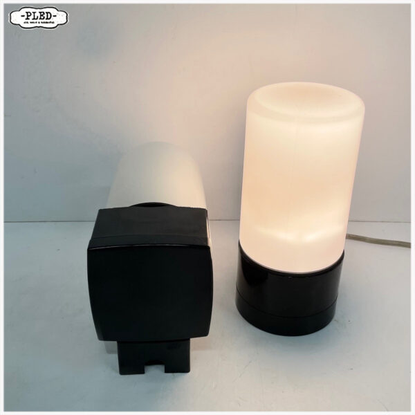 Vintage bakelieten wandlamp / badkamerlamp met opaline glas - Afbeelding 7