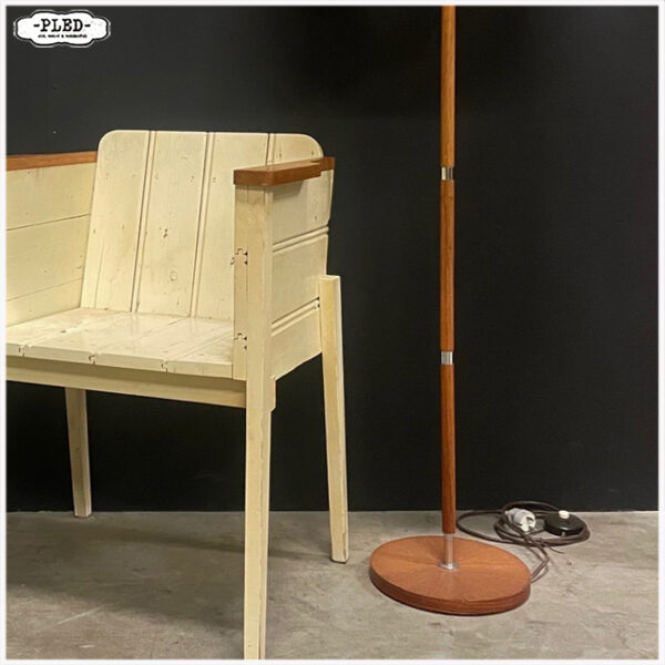Vintage teakhouten vloerlamp - Afbeelding 9
