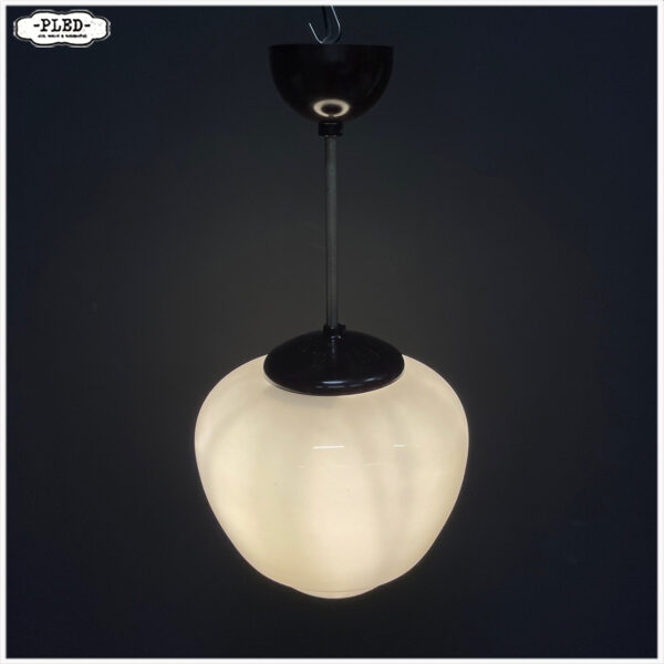 art deco opaline plafondlamp (middel groot) - Afbeelding 3