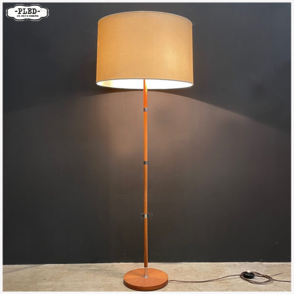 Vintage teakhouten vloerlamp - Afbeelding 3
