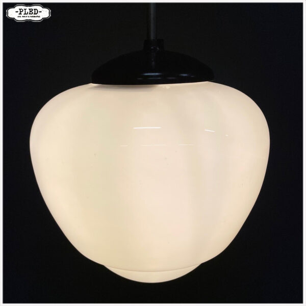art deco opaline plafondlamp (middel groot) - Afbeelding 4