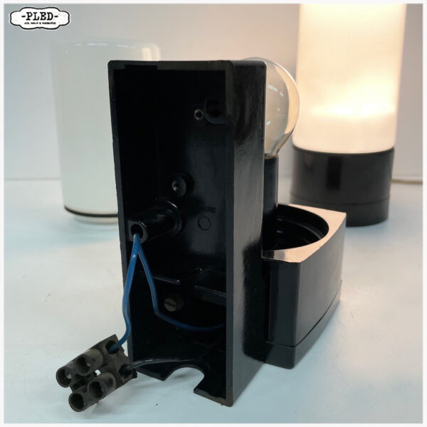 Vintage bakelieten wandlamp / badkamerlamp met opaline glas - Afbeelding 16