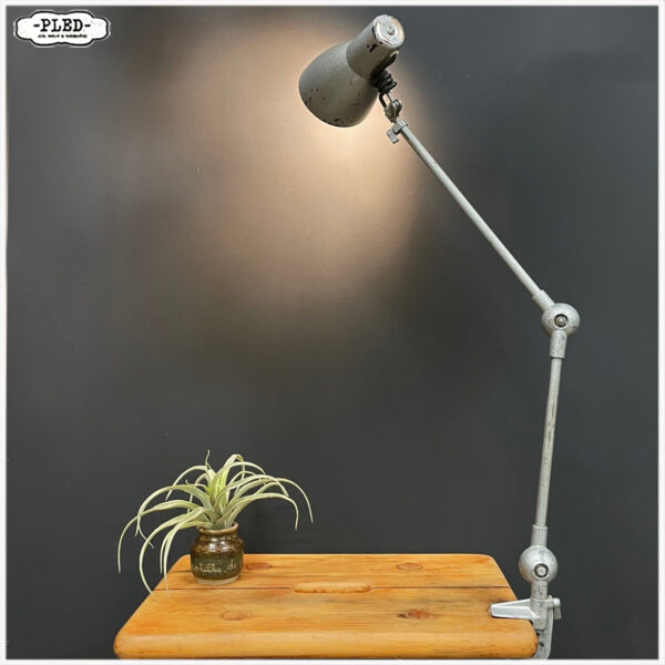 Franse Lumina atelierlamp, met tafelklem - Afbeelding 4