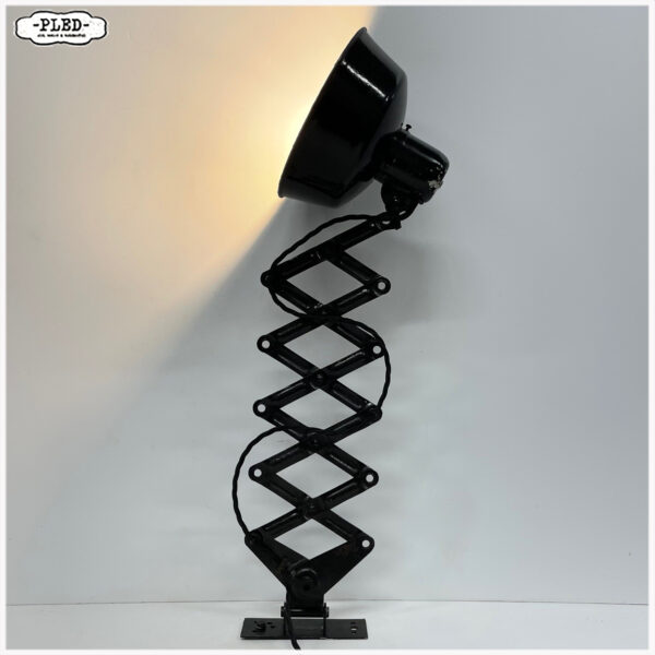 Oude industriële schaarlamp met geëmailleerde kap - Afbeelding 6
