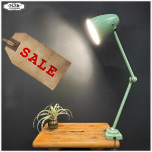 Twee armige werkplaatslamp met tafelklem