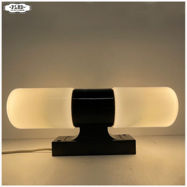 Vintage bakelieten wandlamp met melkglas - Afbeelding 2