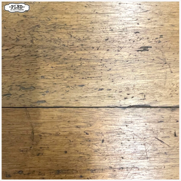 Grote industriële hard houten tafel (283,5 cm lang) - Afbeelding 10