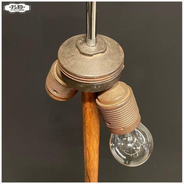 Vintage teakhouten vloerlamp - Afbeelding 5