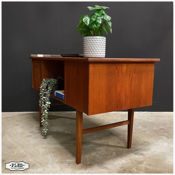 Vintage teak houten bureau - Afbeelding 3