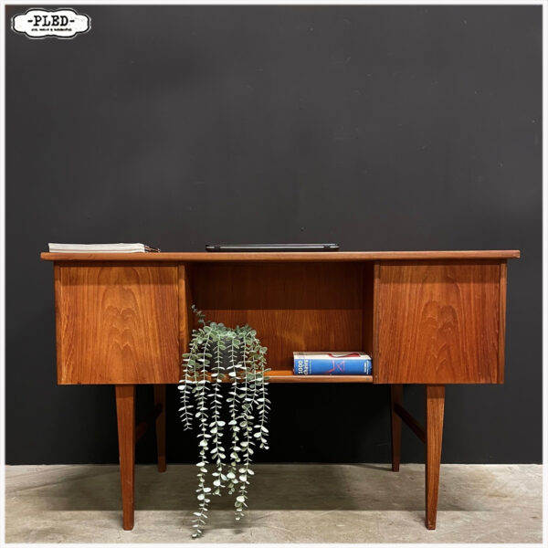 Vintage teak houten bureau - Afbeelding 8