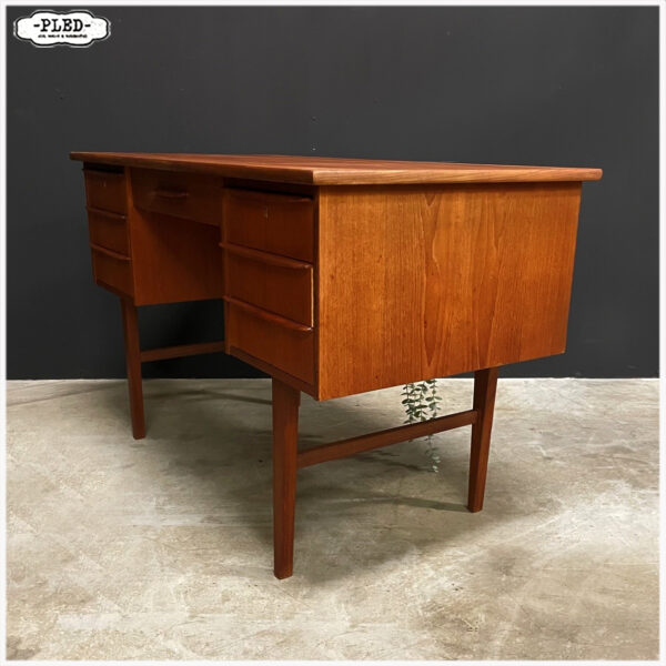 Vintage teak houten bureau - Afbeelding 10
