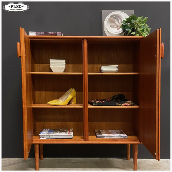 Vintage teak houten highboard van Heinrich Riestenpatt - Afbeelding 2