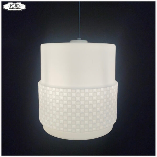 Fraaie cilindervormige opaline pendellamp - Afbeelding 3