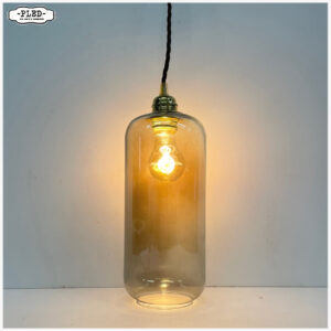 Qazqa hanglamp, rookglas, Hoog 30 cm