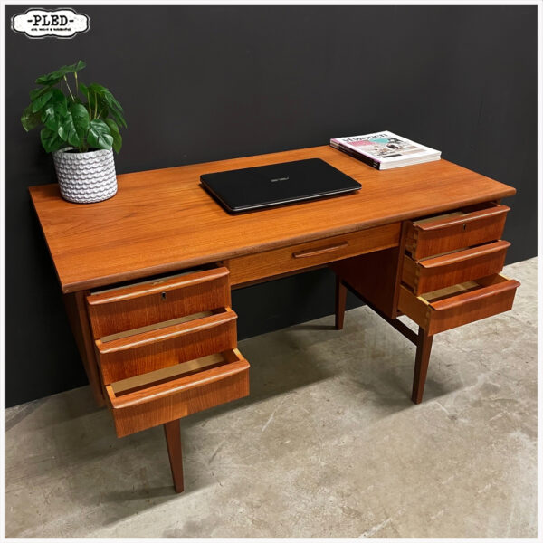 Vintage teak houten bureau - Afbeelding 7
