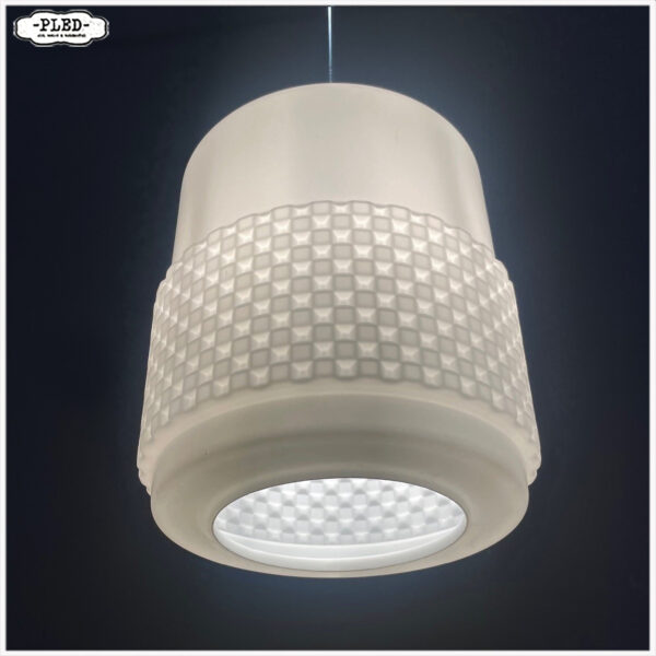 Fraaie cilindervormige opaline pendellamp - Afbeelding 2